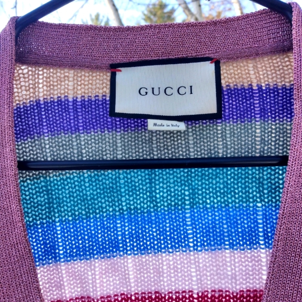 Gucci colorful cardigan women's small